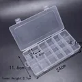 24 compartments transparent plastic storage box with double buckles and grid dimensions - 18 Adjustable Compartments (24*11.6*4.1cm)