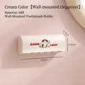 Portaspazzolino da parete color crema con simpatico cane e fori di drenaggio - Cane Cartone Animato / Grande / crema