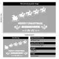 45x60cm Merry Christmas window sticker with Santa Claus and reindeer static silhouette - Style ABQ6002 (45*60cm)