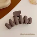 Mocha brown matte shark hair claw clip in wave design for thick hair length 10.5cm - Coffee N-Type