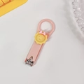 Pink cartoon baby nail clipper with cute sun and bow design for student portable use - Pink Sun