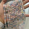 Strand of natural pastel morganite round beads in pink blue and green for jewelry - Single Strand Price / Grade 3A 8mm (Approx 45 Beads/Strand)