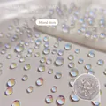 Iridescent mermaid nail art pearls in assorted sizes for 3D DIY manicure designs - Mermaid Bubble Beads Mixed approx 3g [White Mocha]