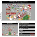 Christmas window decals set featuring Santa, reindeer, and snowman for holiday decoration - Style HM92050ds (30*90cm*2)