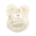 Primer plano de la diadema de peluche blanca con ojos grandes para el maquillaje - crema