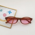 Retro zonnebril voor kinderen met bruin montuur en roze glazen voor meisjes - Roze