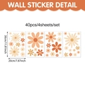 Daisy flower wall stickers set in cream and orange tones, 4 sheets of 40 DIY decals - Warm Tone Daisy Set (CT24Y11024T_T)