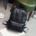 Zaino minimalista da uomo in pelle PU nera con design moderno a doppia cerniera - Nero (9808)