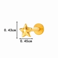 Gepolijste gouden ster titanium platte achterkant oorknop met glanzende piercing sieraad - Stervorm (T2525-2#) / Goud