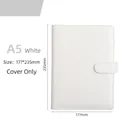 White A5 Macaron PU leather binder cover shell for budget planning 177x235mm - A6 Casing / A5 - White (single Shell)