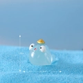 Mini light blue translucent fish micro landscape resin figurine, size 1.8cm by 2.2cm - No. 10 Ingots Fish