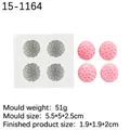 Stampo in silicone fai-da-te per cioccolato e fondente a 4 cavità forma fragola con trama - 2# 15-1164 / Grigio