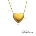 Detailed dimensions of gold heart pendant necklace showing 2.5cm width and 41cm chain - Gold