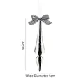 Elegant 22cm glass Christmas finial drop ornament with black and white plaid bow decoration - 22cm Style 09 Black & White Stripes (Single)