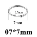 Silver stainless steel 7mm double split key ring with 0.7mm wire diameter - 0.7x7mm / Silver