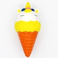 Slow rebound squishy stress toy featuring a yellow unicorn ice cream cone design - Unicorn Smiling Face Ice Cream