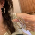 Orecchini a cerchio in metallo lucido oro e argento per un look minimalista e chic - Piccolo 4CM / Oro
