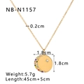 Détail du collier zodiaque plaqué or 18k avec pendentif lune et étoiles en zircone - Disque Lune et Étoile Chaîne Forçat (NB-N1157) / Or 18K
