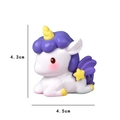 Cute white unicorn cake topper with purple wings and size dimensions of 4.3cm by 4.5cm - Purple Wings