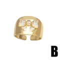 Adjustable gold plated water drop ring featuring a sparkling zircon pavé bow design - B-Bowknot Style