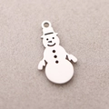 Pendentif bonhomme de neige en acier inoxydable argenté pour création de bijoux - DY829-1 Couleur Acier Bonhomme de Neige