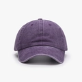 Vintage washed purple denim baseball cap with adjustable strap and soft top - Purple