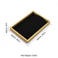 Golden metal jewelry tray with black velvet lining, 35x24x3cm rectangle display - Curved Necklace Tray (Black Velvet) 35*24CM
