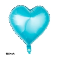18-inch heart-shaped teal aluminum foil balloon with metallic finish for festive decor - Heart Teal