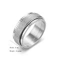 Detailed view of 8mm frosted spinner ring showing width and weight specifications - Size 6 / Silver