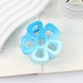 Elegant light blue flower hair claw clip with a matte finish for hair styling - 6.5*6*4.3 / Blue