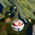 Vintage metal Christmas bell ornament featuring hand-painted Santa Claus and star pattern - 6cm Iron Santa Round Bell / Diameter 6cm/30g / Gray
