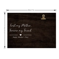 Macro detail of wooden photo frame with dimensions 28x20.3cm and Mother's Day message - First my Mother Forever my Friend Quote (MZ803E)