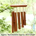 Carbonized 10-tube bamboo wind chime for garden decoration and outdoor Feng Shui hanging - Carbonized 10 Tubes (Dia 18cm/Len 30cm)
