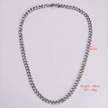 Détails de la chaîne cubaine argentée de 8mm avec longueur 60cm et poids 49g - Collier Large de 8mm (60cm)