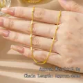 Minimalist gold-plated necklace for women weighing 2.5g and 45cm long shown on hand - 45cm Geometric Chain (X4050)