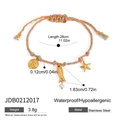 Pulsera tejida de acero inoxidable con colgantes de estrella de mar y pez perla - Estilo Disco Estrella Pez (JDB0212017)