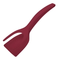 Multifunctional dark red silicone 2-in-1 spatula and fork tong for cooking in the kitchen - Dark Red