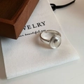 Minimalist 925 sterling silver open dome ring in polished silver finish for women - Silver Dome Open (JZ0960)