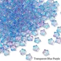 Star-shaped blue-purple gradient glass beads with center drill hole for DIY jewelry - 8mm 10Pcs/Bag / Transparent Blue Purple