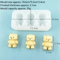 Cartoon bear silicone mold for chocolate and baking with three 3D cavity bear shapes - Standing Bear (8946)