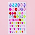 Multi-colored oval acrylic diamond stickers in various sizes for DIY craft decoration - Multi-size Colorful Oval