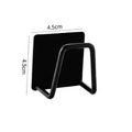 Adhesive black U-shaped sponge holder hook made of matte stainless steel 4.5x4.5cm - Small Stainless Steel Black (Adhesive)