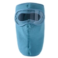 Maschera termica in pile color foglia di tè con occhiali per ciclismo invernale all'aperto - Protezione Collo Estesa - Blu