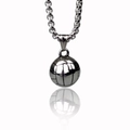 Collar de acero inoxidable plateado con colgante de voleibol y cadena de perlas cuadradas - Colante Solo (Sin Cadena) (C409 Voleibol)