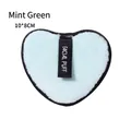 Spugna viso in microfibra a forma di cuore verde menta con cinturino, 10x8cm - Verde Menta