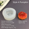 Detail of 3D pumpkin silicone mold with orange finished resin cake on grey background - Type 4 Pumpkin