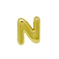Polished golden metal letter N bubble charm for DIY jewelry and personalized bracelets - Gold/Letter N