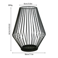 Modern black geometric wireframe candle holder and metal vase for Nordic home decor - Large Rhombic Lantern Candle Holder - Black