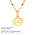 Gold-plated stainless steel Cancer zodiac pendant necklace with delicate chain link - Cancer / Gold