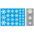 Detail layout of Christmas snowflake window stickers showing size dimensions 50x35cm - 27 Pcs Snowflake Static Sticker / Elegant White Snowflake